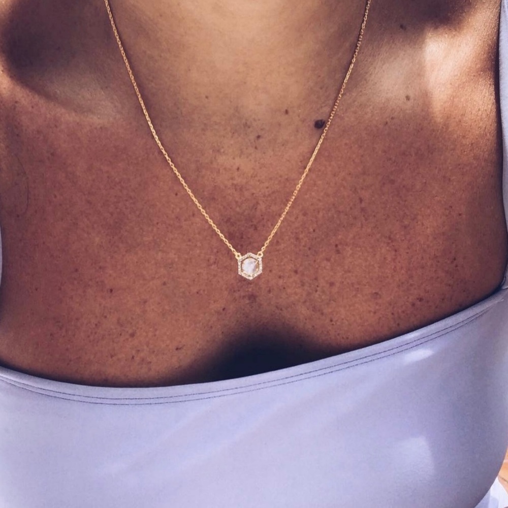 14k yellow gold band w rose cut moonstone&diamonds